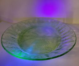 Jeanette Green Uranium Serving Platter Poinsettia Pattern 10.5" Long image 7