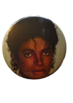 Michael Jackson Vintage Pin Badge Button Pinback King Of Pop LARGE Close Up - £9.71 GBP