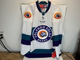 CCM Orlando Solar Bears ECHL Minor League Hockey Jersey Tampa Lightning White  L - £192.50 GBP