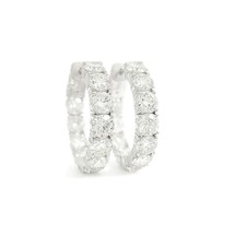 Authenticity Guarantee 
Inside-Out Diamond Hoop Earrings 14K White Gold 5.89 CTW - £9,478.18 GBP