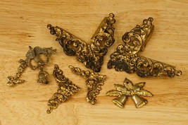 Vintage Lot Architectural Salvage Brass Metal Frame Trim &amp; Decoration Pieces - £18.47 GBP