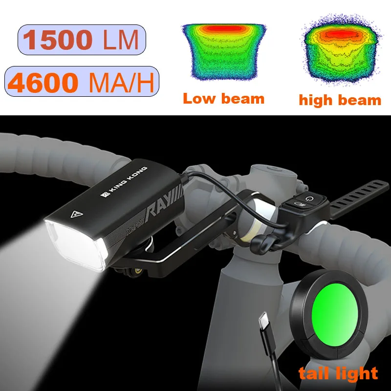 4600 MA Bike Front Light USB Led Lamp High/Low Beam Bicycle Headlight MTB - £52.72 GBP+
