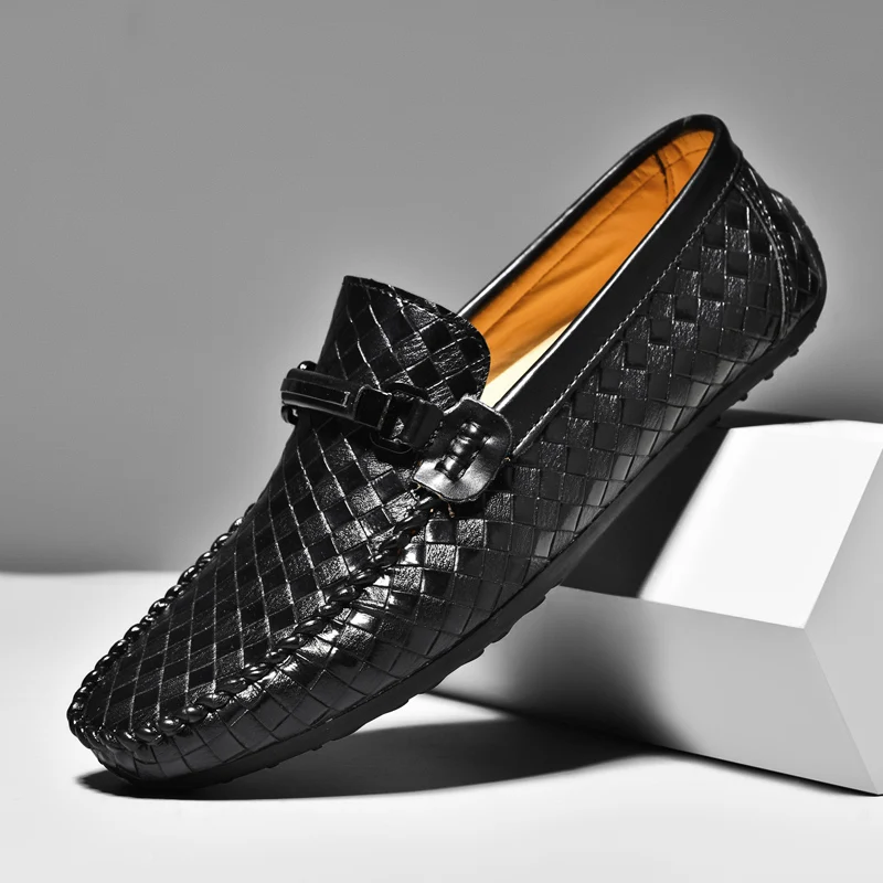 Fashion Split Leather Shoes Men Loafers Slip On Handmade Casual Men Shoe... - $47.66