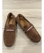BALLY Pilot Pietro Brown Web Suede Driver Loafers Size 9.5 US Made In Italy - $2,805.88 MXN