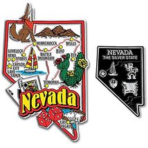 Nevada Jumbo &amp; Small State Map Magnet Set by Classic Magnets, 2-Piece Se... - $9.59