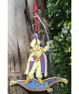 Disney Collector Aladdin Magic Flying Carpet Rug Wooden Ornament Christm... - $16.17