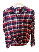 Hollister Red &amp; Blue Button Down Flannel Size Small - £10.50 GBP