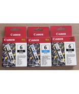 3x Genuine CANON BCI-6 Ink Cartridges 2-Black/1-Cyan Sealed Boxes New - $18.80