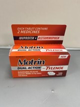 Motrin Dual Action w/Tylenol Acetaminophen Pain Reliever - 120 Tablets 1... - $13.85