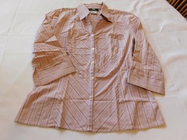 I.N. San Francisco Women&#39;s Juniors Size L 3/4 Sleeve Blouse Shirt Top Bu... - £10.27 GBP