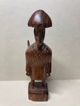 Vintage Hand Carved SOLDIER/ Guard ~ 5&quot; Figure Teak Wooden Sculpture Pre-Owned - £10.17 GBP