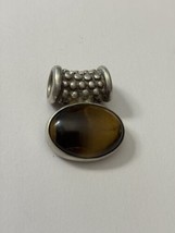 Vintage Sterling Silver Mexico Tiger&#39;s Eye Pendant - £16.88 GBP