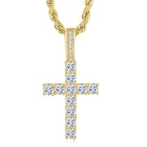 Hiphop Cross Pendant Necklace For Women Jewelry Female Statement Men Iced Out Ch - £13.92 GBP