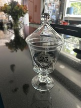 Elegant Silver 25th Anniversary Glass Jar with Lid - $19.80