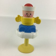 Fisher Price Sailor Baby Rattle Suction High Chair Squeak Toy Vintage 1984 - £23.18 GBP