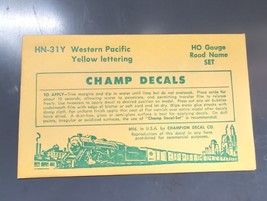 Vintage Champ Decals No. HB-31Y Western Pacific Yellow Letters HO Road N... - $14.95