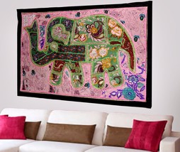 Indian Vintage Cotton Wall Tapestry Ethnic Elephant Hanging Decor Hippie X58 - £19.51 GBP