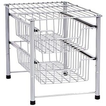 2-Tier Sliding Drawers Basket Storage Organizer, Silver - $109.38