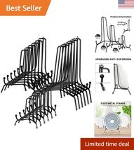 18 Pcs Anti Slip Plate Stands for Display Plate Holder Display Stand, Bl... - $59.38