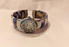 Vtg Xanadu Women&#39;s Quartz Watch Multi-Color Cuff Bangle Bracelet - £11.61 GBP