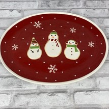 Hallmark Snowman Platter Sugar Cookie Platter Snowflakes Christmas Holiday - £16.70 GBP