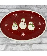 Hallmark Snowman Platter Sugar Cookie Platter Snowflakes Christmas Holiday - £16.77 GBP
