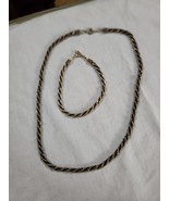 17&quot; Vintage Black &amp; Gold Metal Twist Necklace Korea Costume - $473.10 MXN