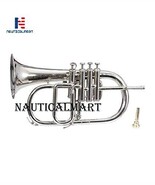 Nickel Plated Bb Flat 4 Valve Flugel Horn + Free Hard Case + Mouthpiece - €224,92 EUR