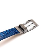 Marco Di Milano Genuine Caiman Back & Belly Exotic Belt Luciano Navy / Brown image 4