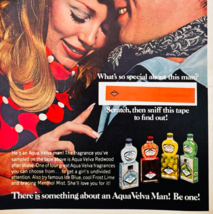 1970 Aqua Velva Men&#39;s Cologne Scented Advertisement Vintage Perfumes F15N - $24.99