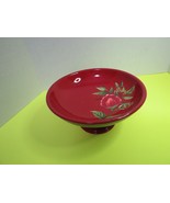 Royal Doulton 2004 Hand Painted Floral Red Footed Compote Serving Bowl T... - £39.16 GBP