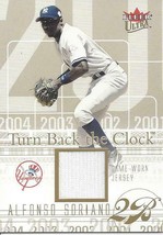 2004 Ultra Turn Back The Clock Game Used Gold Alfonso Soriano AS Yankees 75/99 - £3.99 GBP