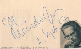 Ernst Marzendorfer Austrian Conductor Marga Hoffgen Opera Hand Signed Autograph - £26.67 GBP