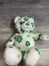 Build a Bear Shamrock Bear St Patricks Day White Green Irish Stuffed Plush BABW  - £7.91 GBP