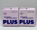 2 PLUS Zero Waste Body Wash Sheets Coconut + Jasmine 10 ct ea Squares Bs240 - $11.29