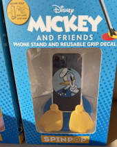 NEW SpinPop Mickey and Friends Donald Duck Phone Stand and Reusable Grip Decal. - £6.44 GBP