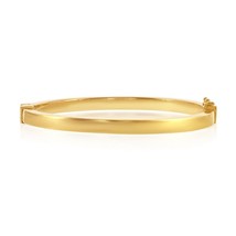 Sterling Silver Plain Hinged Bangle - Gold Plated - £120.85 GBP
