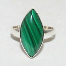 Natural MALACHITE Gemstone 925 Sterling Silver Jewelry Handmade Ring FreeShip - £44.12 GBP