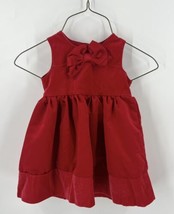 Carters Christmas Dress Baby Girl Sz 12M Red Bow Sleeveless Holiday - £12.40 GBP