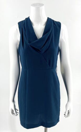Primary image for Forever 21 Sheath Dress Sz Medium Teal Blue Cowl Neck Sleeveless NEW