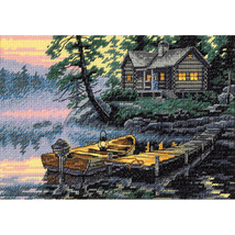 Dimensions/Gold Petite Counted Cross Stitch Kit 7&quot;X5&quot;-Morning Lake (18 Count) - £14.87 GBP
