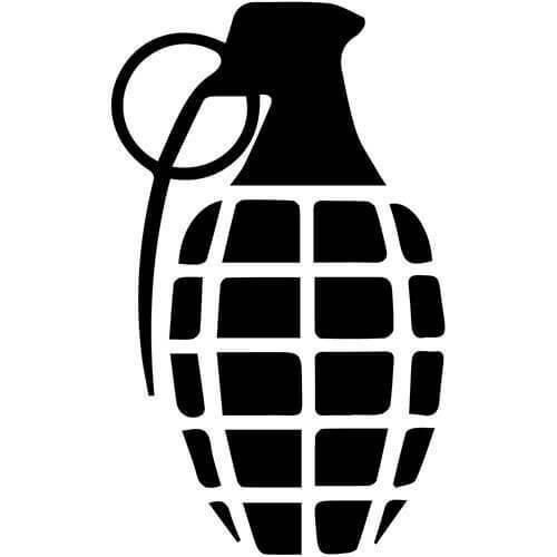 2x Grenade Vinyl Decal Sticker Different color & size for Cars/Window