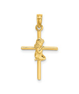14k Praying Girl Cross Charm D3734 - $136.59
