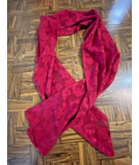 Vintage Kathie Lee Collection 100% Polyester RED Floral Long Scarf Made ... - $11.56