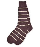 Brooks Brothers Mens 1 Pair Dk Red Striped Ribbed Merino Wool Socks 7-12... - £22.96 GBP