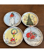 The Grinch Set of 4 Appetizer / Dessert Plates New Ceramic Christmas - £29.10 GBP