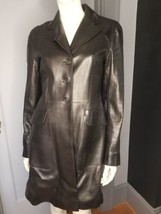 Prada Leather Trench Spy Rifle Coat Butter Soft 44 Kick Pleat Details 8 - £925.88 GBP