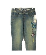 EckoRed Junior Jeans Floral Print on the Leg Distressed Sizes 7 - 13 - £23.59 GBP