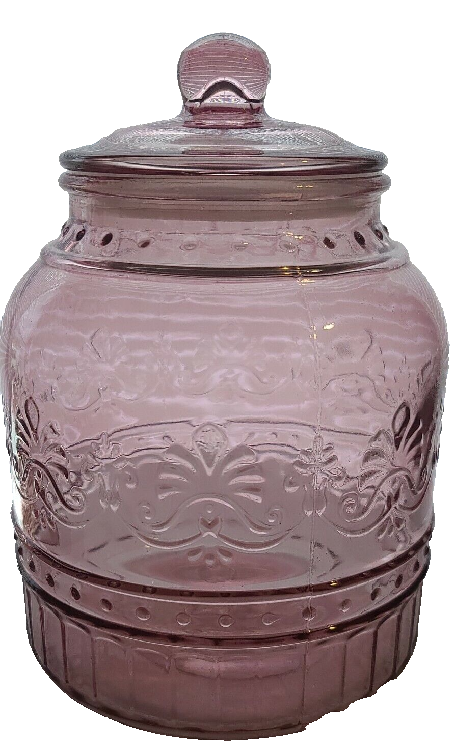 Pioneer Woman CASSIE ~ Rose Embossed Glass ~ Jar/Canister ~ Large ~ 6.25" x 8" Item image 2
