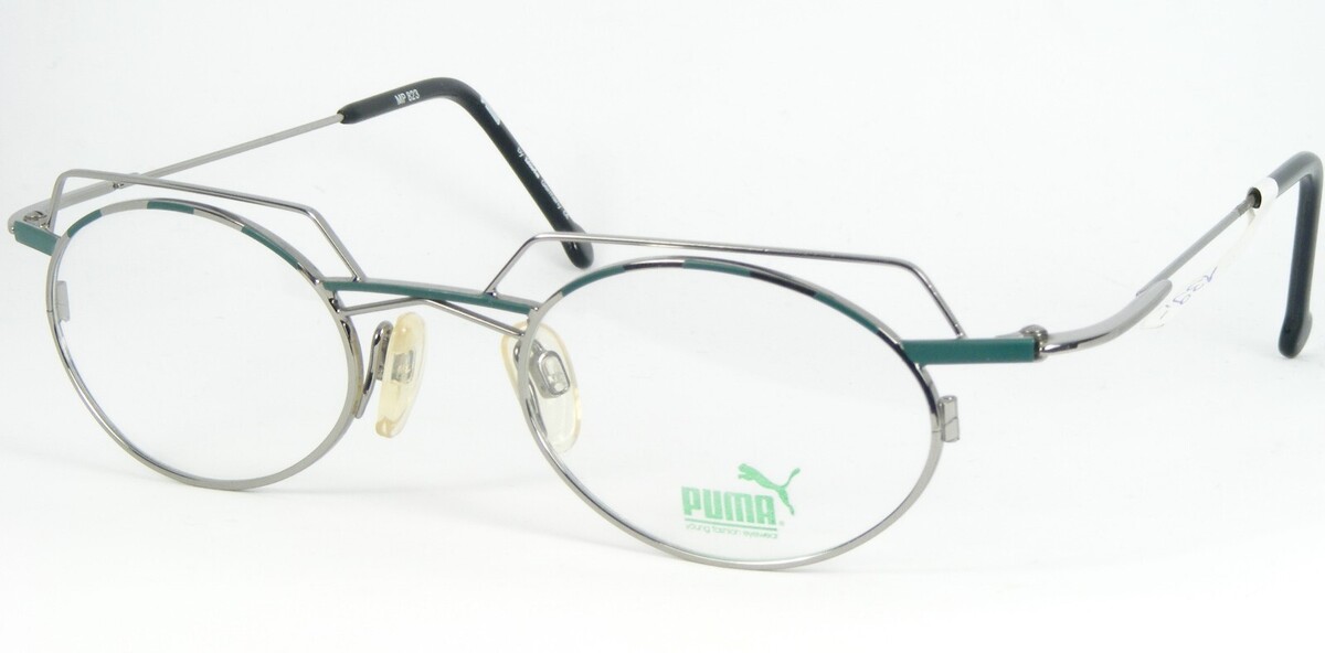 Gafas PUMA De Licefa MP 823 778 Plata Verde Agua 46-22-135mm Alemania - $62.35